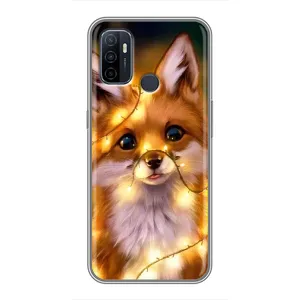 Чехлы с картинкой Лисички для Oppo A53 (VPrint) (Лисичка в гирляндах)