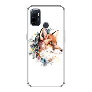 Чехлы с картинкой Лисички для Oppo A53 (VPrint) (Лисичка в цветочках)