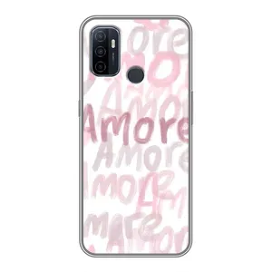 Чехол с розовым рисунком для Oppo A53 (Аморе любовь)