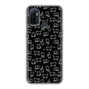 Чехол с принтом для Oppo A53 (AlphaPrint) Модные коты (Меленькие котики)