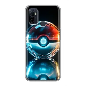 Чехол с Пикачу на Oppo A53 (Мяч Пикачу)