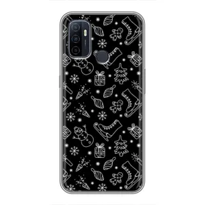 Новогодние, Праздничные Чехлы для Oppo A53 - 2024 год (Новогодний фон)