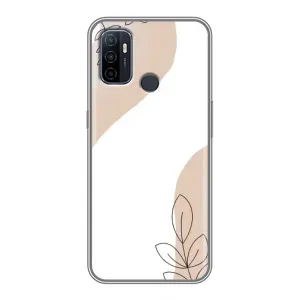 Силиконовый чехол с принтом в цветах на Oppo A53 (Нюдовая веточка абстракция)