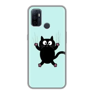 Чехол с принтом для Oppo A53 (AlphaPrint) Модные коты (Падающий кот)