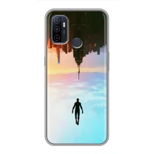 Чехол с человеком пауком для Oppo A53 - (AlphaPrint) (Паук человек)