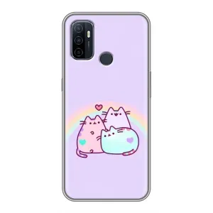 Чехол с принтом «Радужные котики» для OPPO A53