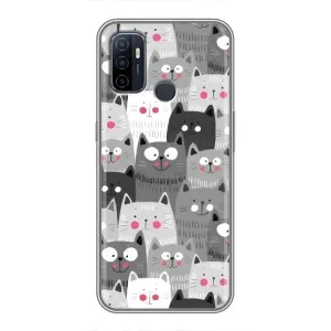 Чехол с принтом «Рисованные котики» для OPPO A53