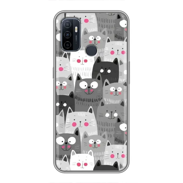 Чехол с принтом «Рисованные котики» для OPPO A53