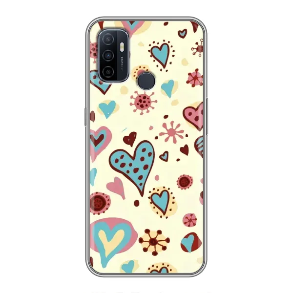 Чехол с принтом «Сердечки» для OPPO A53