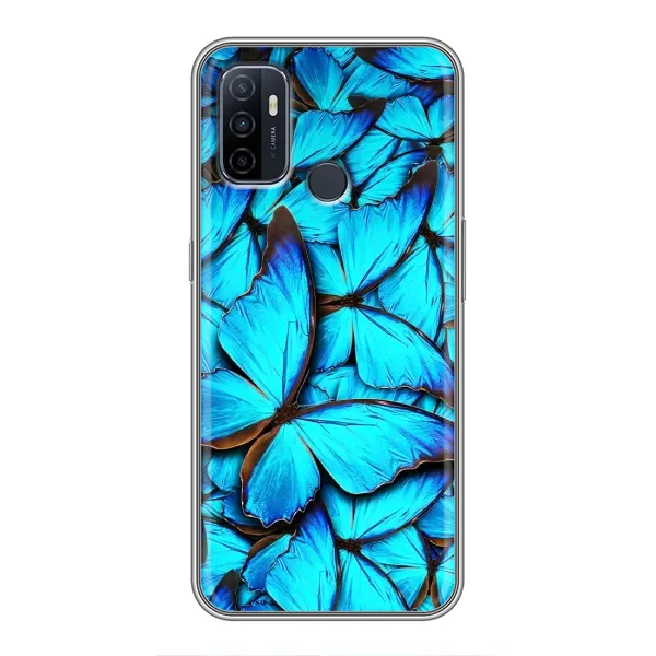 Чехол с принтом «Синие бабочки» для OPPO A53