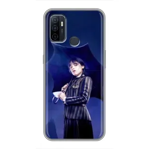 Чохли Венсдей на Oppo A53 Уенсдей (AlphaPrint) (Венздей з парасолькою)