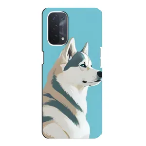 Чехол с Хаски для Oppo a54 (5G) - (AlphaPrint) (Хаски арт)