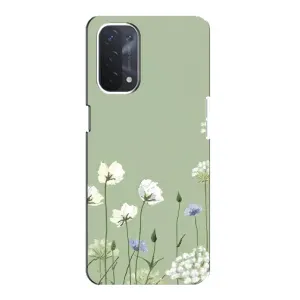 Чохол з квітковим принтом на OPPO а54 (5G) (Квіти на зеленому)