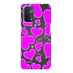 Чехлы для любимой на Оппо А54 (5G) (VPrint) (Pink hearts)