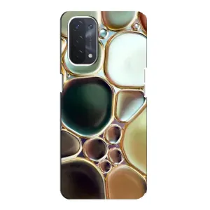 Мраморный чехол на Oppo a54 (5G) (VPrint) (Радужный Мрамор)