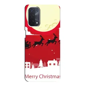 Рождественские Чехлы для Oppo a54 (5G) (VPrint) (Санта с оленями)