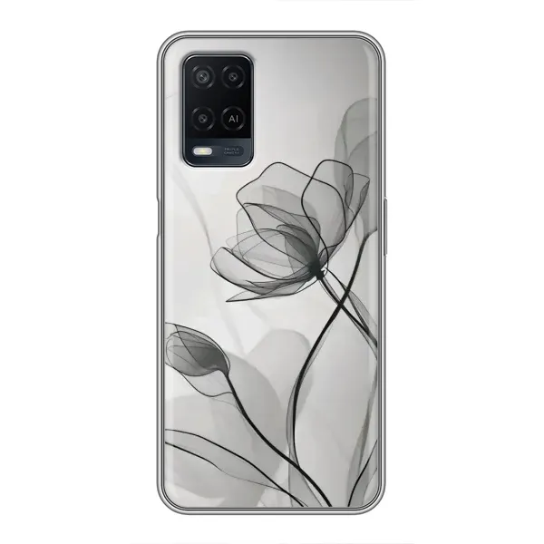 Чохол з принтом «Чорні квіти» для OPPO A54 Чохол з принтом «Чорні квіти» для OPPO A54