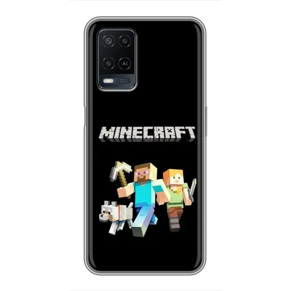 Чехол с принтом «герои Minecraft» для OPPO A54