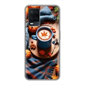 Чохол з унікальним дизайном 'Осінь з кавою' для OPPO A54 (Кава і гарбузики)