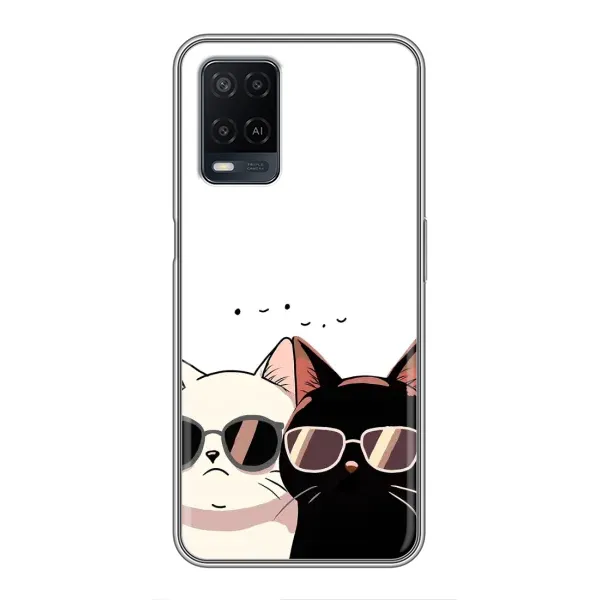 Чехол с принтом «Коты в очках» для OPPO A54