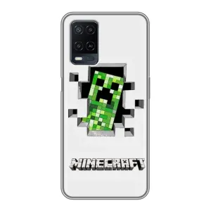 Чехол Майнкрафт на OPPO A54 (AlphaPrint) Minecraft (крипер Майнкрафт)
