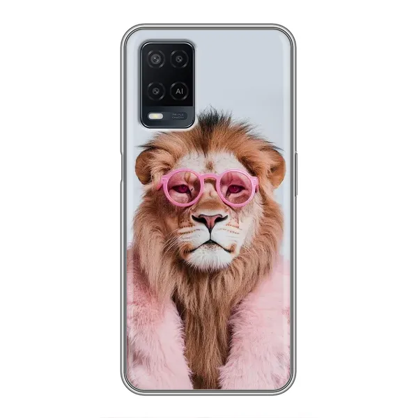 Чохол з принтом «Лев в окулярах» для OPPO A54