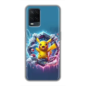 Чехол с Пикачу на OPPO A54 (Лого Пикачу)