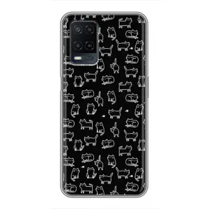 Чехол с принтом для OPPO A54 (AlphaPrint) Модные коты (Меленькие котики)