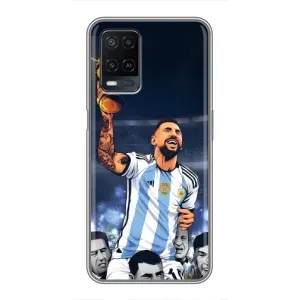 Чехлы для OPPO A54 (Leo чемпион) (AlphaPrint) (Месси с кубком)