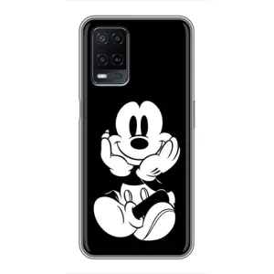 Эксклюзивный чехол для OPPO A54 (AlphaPrint - Мультяшные) (Микки на черном)