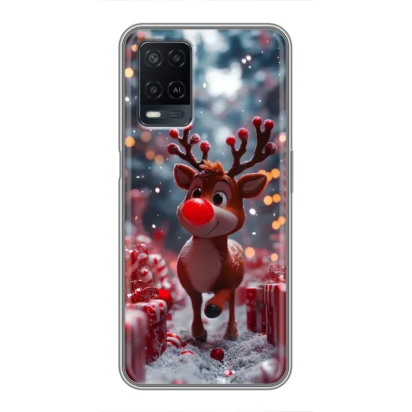 Чехол с принтом «Олень среди подарков» для OPPO A54 Чехол с принтом «Олень среди подарков» для OPPO A54