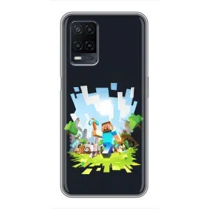 Чехол Майнкрафт на OPPO A54 (AlphaPrint) Minecraft (персонажи Minecraft)