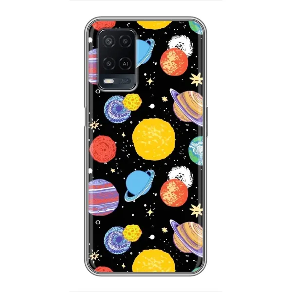 Чохол з принтом «Намальовані планети» для OPPO A54