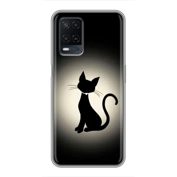 Чохол з принтом «Силует котика» для OPPO A54