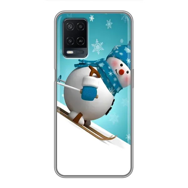 Чехол с принтом «Снеговик на лыжах» для OPPO A54 Чехол с принтом «Снеговик на лыжах» для OPPO A54