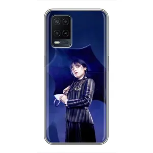 Чехлы Венсдей на OPPO A54 Уэнсдей (AlphaPrint) (Уэнздей с зонтом)