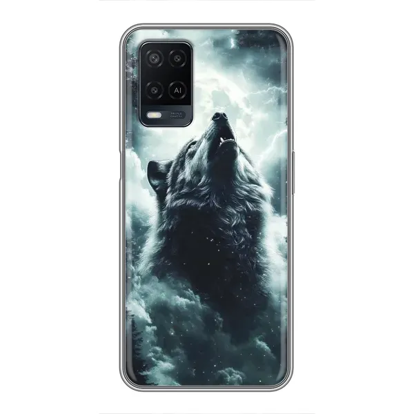 Чохол з принтом «Вовк у хмарах» для OPPO A54