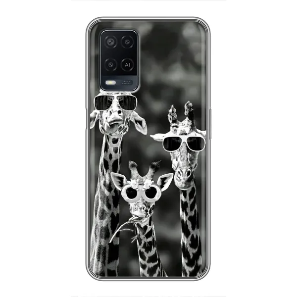 Чохол з принтом «Жирафи в окулярах» для OPPO A54