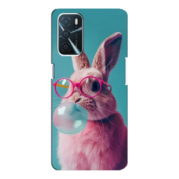 Чехол с принтом «Кролик в очках» для OPPO A54s