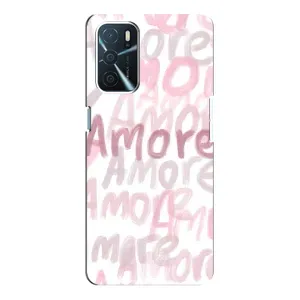 Чехол с розовым рисунком для Oppo a54s (Аморе любовь)