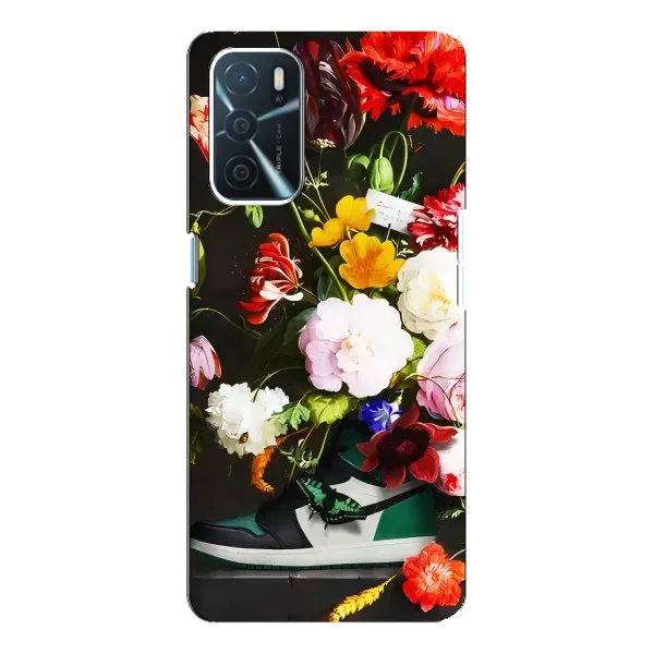 Чехол с принтом «Nike цветы» для OPPO A54s