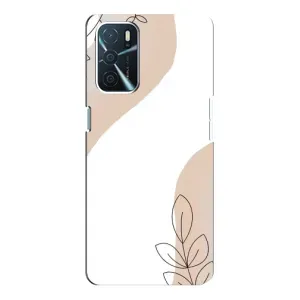 Силиконовый чехол с принтом в цветах на Oppo a54s (Нюдовая веточка абстракция)