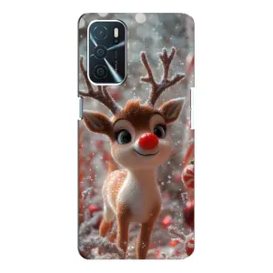 Яркий чехол для Oppo a54s с Зимними Оленятами
