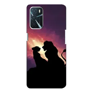 Чохол Король лев на OPPO a54s (Силует Сімба і Налу)