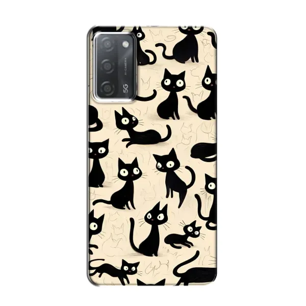 Чехол с принтом «Черные коты» для OPPO A55