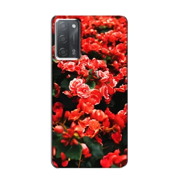 Чехол с принтом «Цветы красные» для OPPO A55