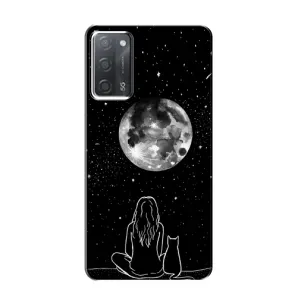 Чехол с рисунком кот на OPPO A55 (Девушка с котом)