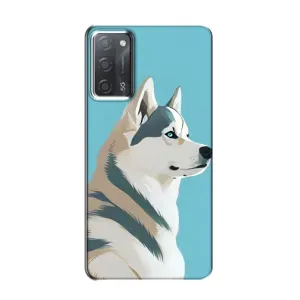 Чехол с Хаски для OPPO A55 - (AlphaPrint) (Хаски арт)