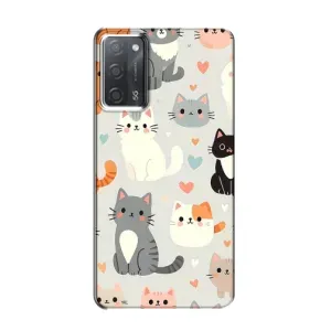 Чехол с рисунком кот на OPPO A55 (Коллаж котов)