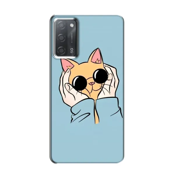 Чехол с принтом «Котик в очках» для OPPO A55